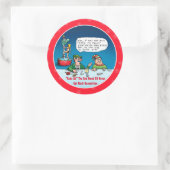 赤鼻の小妖精や小人のクリスマス漫画 ラウンドシール (バッグ)