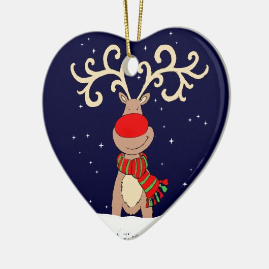 赤鼻トナカイクリスマスイブオーナメント セラミックオーナメント (左)