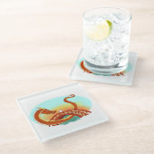 赤龍と白猫が出会う ガラスコースター (アングル)