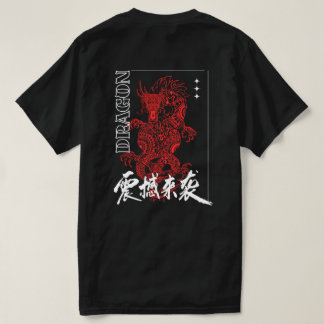 赤龍日本ストリートウェアグラフィックTシャツ Tシャツ