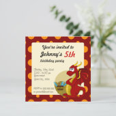 赤龍漫画の誕生日プリント招待状 招待状 (スタンド正面)