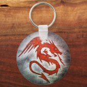 赤龍黒背景 キーホルダー (正面)