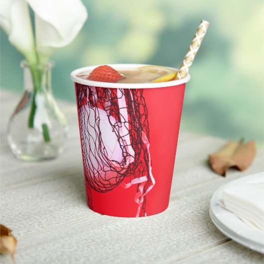 赤10代の誕生日パーティーネット&バレーボールスポーツ 紙コップ (インサイチュ)