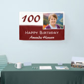 赤100th誕生日パーティーの写真の背景 横断幕 (トレードショー)