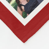 赤11の写真のコラージュのモザイク正方形フレームのモノグラム フリースブランケット (角)