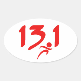 赤13.1ハーフマラソン 楕円形シール