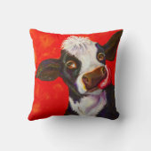 赤16"平方インチのカウピロー クッション (裏面)