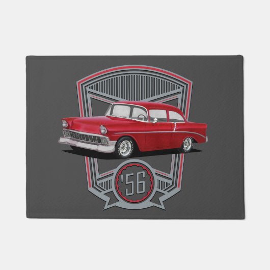赤1956ベルエア ドアマット (正面)
