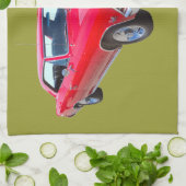 赤1966年のChevy Chevelle SS 396 キッチンタオル (折り畳み)