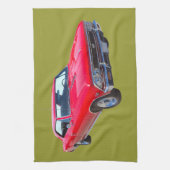 赤1966年のChevy Chevelle SS 396 キッチンタオル (縦)