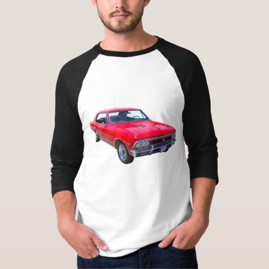 赤1966年のChevy Chevelle SS 396 Tシャツ (正面)