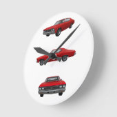 赤1968シェベルSS: ラウンド壁時計 (傾斜)