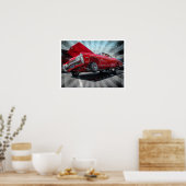 赤1968シボレーImpala Lowriderポスター ポスター (キッチン)