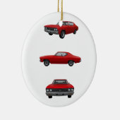 赤1968年のChevelle SS: セラミックオーナメント (右)