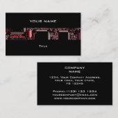 赤2のストライプな名刺の黒を巡回して下さい 名刺 (正面/裏面)