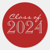 赤2トーン卒業封筒用シールシール ラウンドシール (正面)