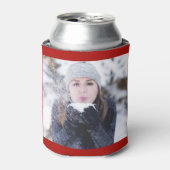 赤2パーソナライズされた写真テンプレート両面 缶クーラー (缶正面)