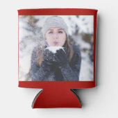 赤2パーソナライズされた写真テンプレート両面 缶クーラー (正面)