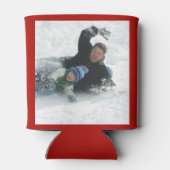 赤2パーソナライズされた写真テンプレート両面 缶クーラー (裏面)