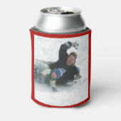 赤2パーソナライズされた写真テンプレート両面 缶クーラー (缶裏面)