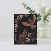 赤2個の深紅色 ポストカード (スタンド正面)