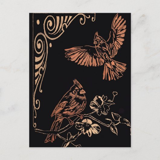 赤2個の深紅色 ポストカード (正面)