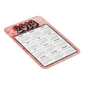 赤2018カレンダー冷蔵庫ロッカー磁石 マグネット (右側)