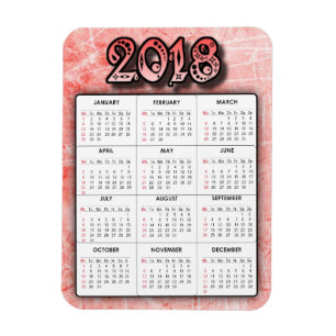 赤2018カレンダー冷蔵庫ロッカー磁石 マグネット