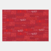 赤2023旧正月うさぎ福恵みラッピン ラッピングペーパーシート (正面2)