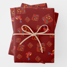 赤2023旧正月うさぎ福恵みラッピン