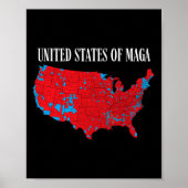 赤2024年メガトランプ統一されたの選挙地図州 ポスター (正面)