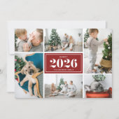 赤2025ハッピーニューイヤーフォトコラージュ シーズンカード (正面)