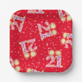 赤21歳の誕生日 ペーパープレート (正面)