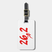 赤26.2のマラソン ラゲッジタグ (正面縦)