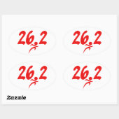 赤26.2マラソン 楕円形シール (シート)