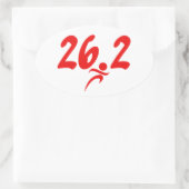 赤26.2マラソン 楕円形シール (バッグ)