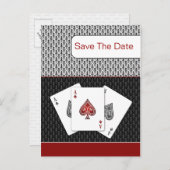 赤3エスベガスウェディング日付を保存 案内ポストカード (正面/裏面)