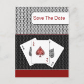 赤3エスベガスウェディング日付を保存 案内ポストカード (正面)