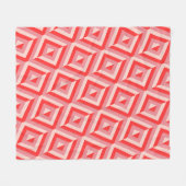 赤3トーンダイヤモンドパターン フリースブランケット (正面(横))