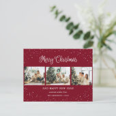 赤3フォトコラージュ雪ミニマル主義者 シーズンポストカード (スタンド正面)