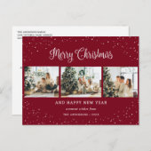 赤3フォトコラージュ雪ミニマル主義者 シーズンポストカード (正面/裏面)