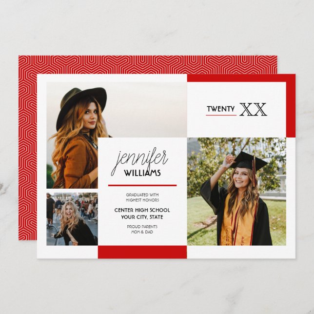 赤3写真卒業のお知らせ (正面/裏面)