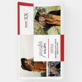 赤3写真卒業バナー 横断幕 (縦)