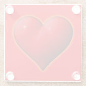 赤3白熱［赤熱］光を放つ-Dハート ガラスコースター (裏面)