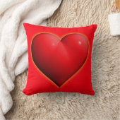 赤3白熱［赤熱］光を放つ-Dハート クッション (ブランケット)