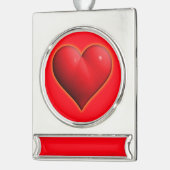 赤3白熱［赤熱］光を放つ-Dハート シルバープレートバナーオーナメント (左)
