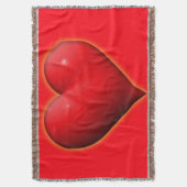 赤3白熱［赤熱］光を放つ-Dハート スローブランケット (正面縦)