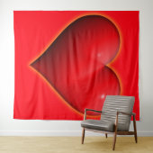 赤3白熱［赤熱］光を放つ-Dハート タペストリー (インサイチュ(横))