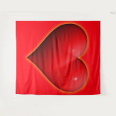 赤3白熱［赤熱］光を放つ-Dハート タペストリー (正面(横))