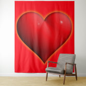 赤3白熱［赤熱］光を放つ-Dハート タペストリー (インサイチュ)